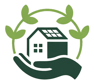 Sustainable home and green living symbol